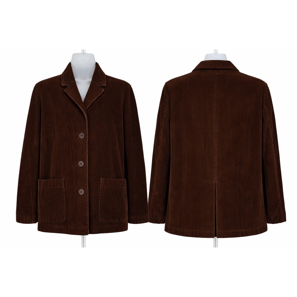 Newport News Chocolate Corduroy Blazer | Cotton | Normcore Academia | Size 8 - Picture 2 of 5